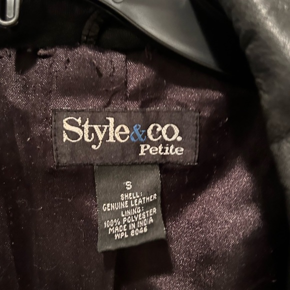 Style & Co Genuine Leather Jacket - Picture 3 of 7
